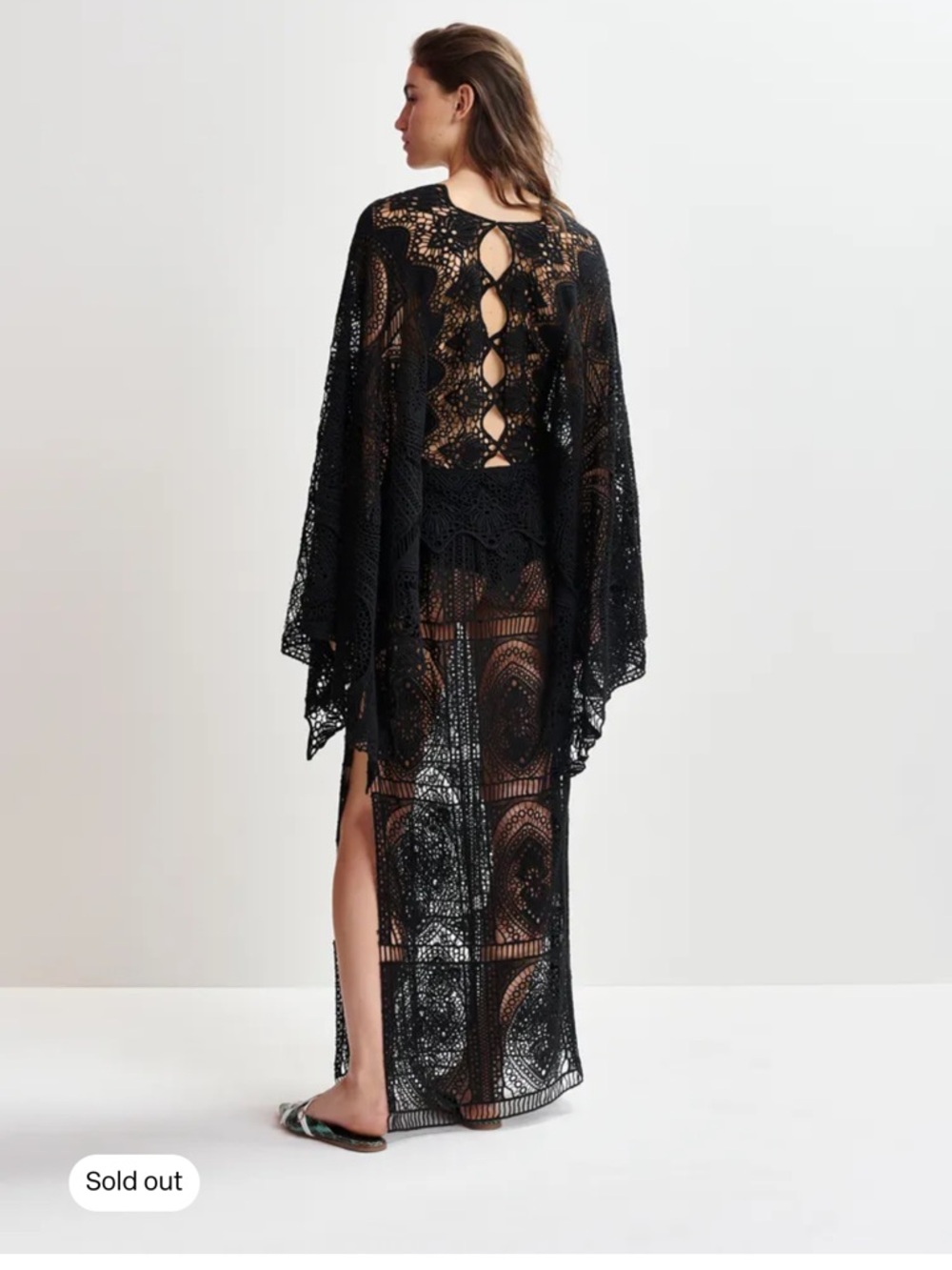 Essentiel Antwerp Black HISSOURI Crochet Caftan - Picture 5 of 9
